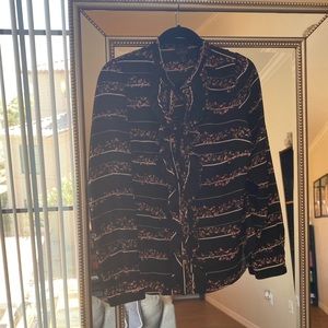 Ruffle Floral Print Blouse.